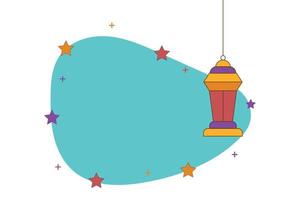 ramadan kareem saudação design islâmico com lanterna, estrela e lua. ilustração de arte vetorial vetor