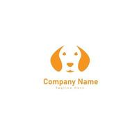 logotipo do cão com modelo de vetor de design de espaço negativo. vetor de logotipo de ícone de cachorro