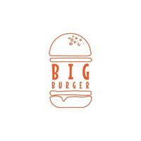 ilustração de arte em vetor logotipo hambúrguer moderno. sinal de hambúrguer