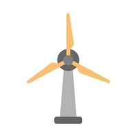 moinho de vento, turbina eólica, estação de energia eólica com palhetas longas. ilustração vetorial mínima