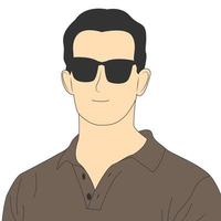 personagem de desenho masculino usando óculos escuros vetor