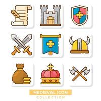 pacote de ícones medievais vetor