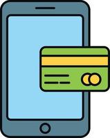 ícone de vetor isolado de cartão de crédito móvel que pode facilmente modificar ou editar