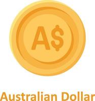 ícone de vetor isolado de moeda de dólar australiano que pode facilmente modificar ou editar