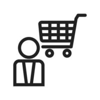 ícone de linha de assistente de compras vetor