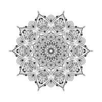 padrão circular desenhado à mão em forma de mandala para mehndi, tatuagem, decoração, henna, página do livro para colorir. vol-4 vetor