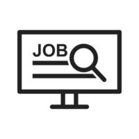 ícone de linha de anúncio de emprego online vetor