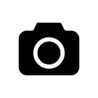 ícone de vetor preto de câmera isolado no fundo branco