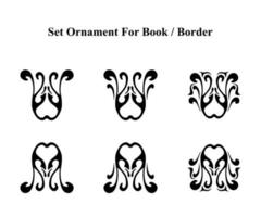 design de ornamento para livro, conjunto de coleção de ilustração vetorial de ornamento de etiqueta vetor