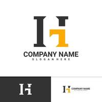 modelo de vetor de logotipo carta hg, conceitos de design de logotipo gh criativo