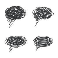 desenho de mão de bolhas de fala em quadrinhos. conceito de pensar. ilustração vetorial vetor