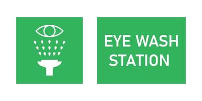 etiqueta da estação de lavagem dos olhos de emergência. vetor