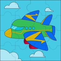 avião no céu adequado para ilustração vetorial de quebra-cabeça infantil vetor