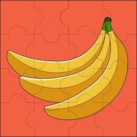 banana adequada para ilustração vetorial de quebra-cabeça infantil vetor