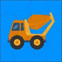 caminhão betoneira adequado para ilustração vetorial de quebra-cabeça infantil vetor