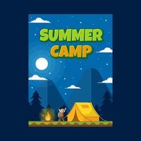 cartaz de atividade de acampamento de verão