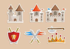 coleção de adesivos do reino medieval vetor