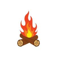 vetor de modelo de design de ícone de logotipo de fogueira
