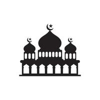 vetor de modelo de design de ícone de logotipo de mesquita