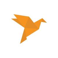 vetor de modelo de design de ícone de logotipo de pássaro origami
