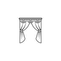 modelo de design de ícone de cortina vetor