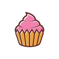 vetor de modelo de design de ícone de logotipo de cupcake