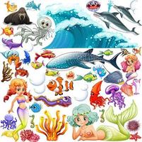 diferentes tipos de animais marinhos vetor