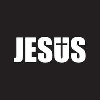 vetor de design de camiseta jesustext