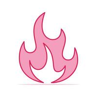 ilustração de ícone plano de chama de fogo colorido silhueta vetor