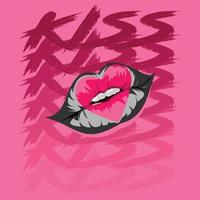 lábios de ilustração amor e beijo vetor