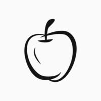 ícone de maçã. ícone de contorno de frutas. Preto e branco. para logotipo, ícone, símbolo e sinal vetor