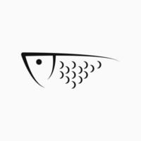 conceito de logotipo de peixe. ícones de animais, ícones de peixes e ícones de linha, para logotipos, ícones, símbolos, mascote e emblemas vetor