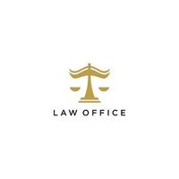 conceito de design de logotipo de negócios de advogado e direito, ilustração vetorial. vetor