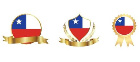 ícone de bandeira do Chile. conjunto de ícones da web. coleção de ícones plana. ilustração vetorial simples. vetor