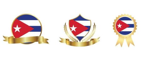 ícone de bandeira de cuba. conjunto de ícones da web. coleção de ícones plana. ilustração vetorial simples vetor
