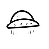 arte de doodle de avião ufo vetor