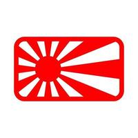 símbolo japonês do sol nascente. projeto de vetor isolado da bandeira da marinha imperial japonesa. bandeira japonesa abstrata para design de decoração. fundo de vetor de sol. sol vintage.