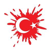 ilustração vetorial de design de respingo de bandeira turca vetor