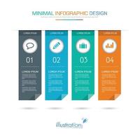 elementos infográficos com ícone de negócios no processo de fundo colorido ou diagramas de fluxo de trabalho de etapas e opções, ilustração de eps10 de elemento de design vetorial vetor