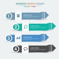 elementos infográficos com ícone de negócios no processo de fundo colorido ou diagramas de fluxo de trabalho de etapas e opções, elemento de design vetorial eps10 illustrationi vetor