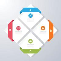 elementos infográficos com ícone de negócios no processo de fundo colorido ou diagramas de fluxo de trabalho de etapas e opções, ilustração de eps10 de elemento de design vetorial vetor