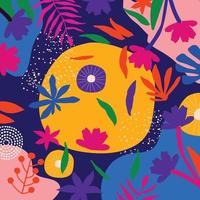 coleção de doodle de formas orgânicas coloridas. formas botânicas fofas, recortes de rabiscos infantis aleatórios de folhas e flores tropicais, ilustração vetorial de arte abstrata decorativa