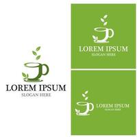 ícone de chá verde e modelo de vetor de símbolo