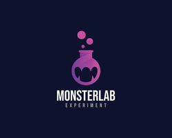 modelo de logotipo de poção de laboratório de monstros vetor