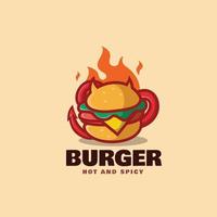 modelo de logotipo de hambúrguer quente vetor