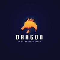design de modelo de logotipo de cabeça de dragão vetor