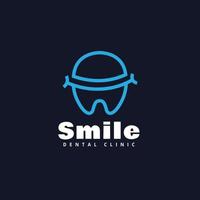 design de modelo de logotipo de sorriso dental vetor