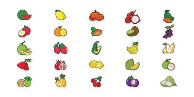 design de ilustração vetorial de frutas de estilo simples vetor