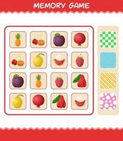 jogos de memória com frutas dos desenhos animados. aprendendo jogo de cartas. jogo educativo para crianças e bebês da pré-escola vetor