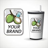 logotipo para bebida de coco vetor